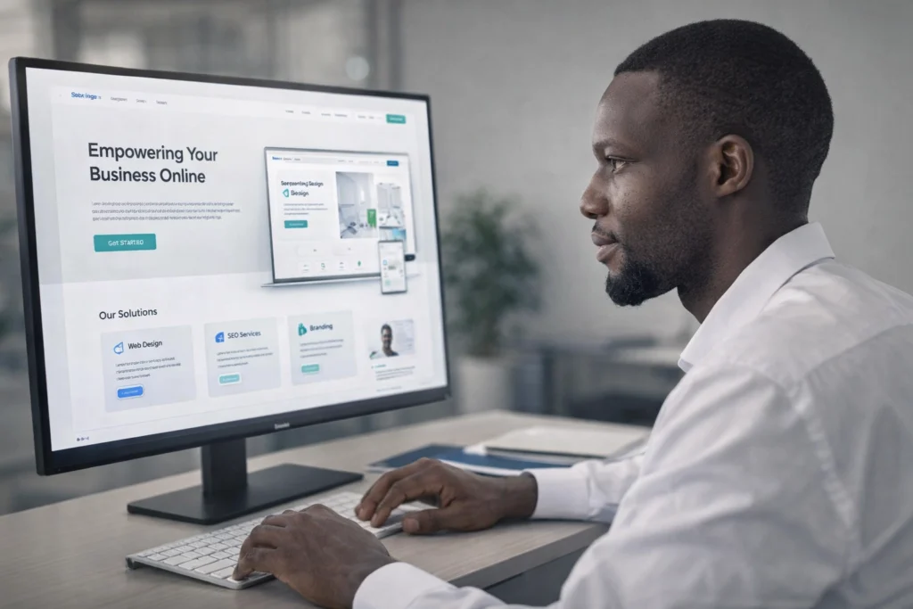 Web Professional Reviewing Modern Website Design 1024x683